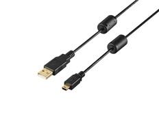 USB2.0　A　to　miniBフェライトコア付ケーブル1.0mブラック