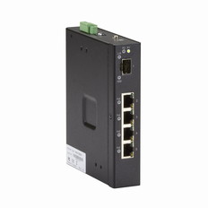 INDRy　産業用スイッチ　4ポート　管理機能なし　DC電源　10/100/1000BaseT(PoE+)x4　SFPx1