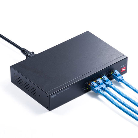 LAN-GIGAPOE51: ギガビット対応PoEスイッチングハブ5ポート