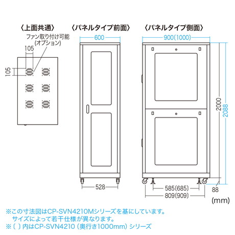 GOYOU （ゴヨー） ｜ CP-SVN4290BKN: 19インチサーバーラック(42U): 19