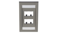 Mini-Com　フェースプレート　4ポート用(ライトグレー)