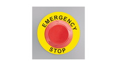 印字済み銘板ラベル　(EMERGENCY　STOP)