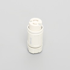 引掛形　コードコネクタボディ(ナイロンカバー)　白　2P　15A　125V