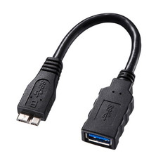 USB3.0ホスト変換アダプタケーブル(MicroBオス-Aメス)