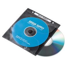 DVD･CD不織布ケース(リング穴付･ブラック)