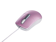 有線光学式マウス　静音/3ボタン/Mサイズ　ピンク