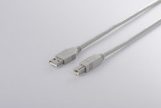 USB2.0ケーブル　(A　to　B)　5m　アイボリー