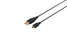 USB2.0ケーブル　(A　to　miniB)　スリム　0.5m　ブラック