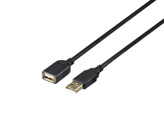 USB2.0延長ケーブル　カーボンねり込　1m　ブラック
