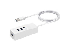 USB3.0　4ポートバスパワーハブ　マグネット付き　ホワイト