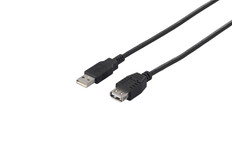 USB2.0延長ケーブル　(A　to　A)　1.5m　ブラックスケルトン