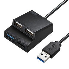 USB3.0+USB2.0コンボハブ　カードリーダー付き