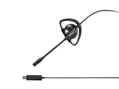片耳イヤフック式ヘッドセット　USB接続