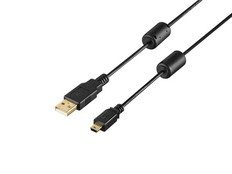 USB2.0　A　to　miniBフェライトコア付ケーブル1.5mブラック
