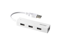 USB2.0　バスパワー　4ポート　ハブ　ホワイト