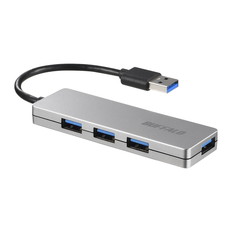 USB3.0　バスパワー　ハブ　4ポート　ハブ　シルバー