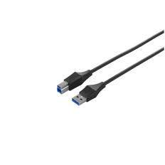 USB3.0　A　to　B　スリムケーブル　0.5m　ブラック