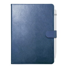 iPad10.2用2アングルレザーケース　ブルー