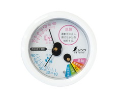 温湿度計Ｆ－３Ｓ熱中症注意丸型　６１－６１７２－３２