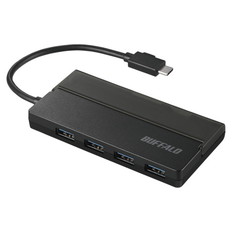 USB3.1TypeCバスパワーハブ4ポート　ケーブル　ブラック