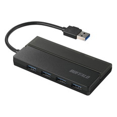 USB3.0　バスパワーハブ　4ポート　ケーブル収納　ブラック