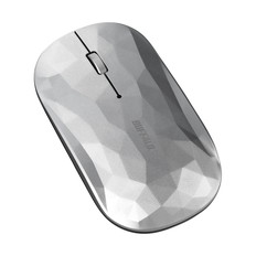 薄型3ボタン　Bluetooth　BlueLEDマウス　ジオメトリー銀