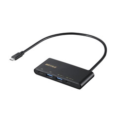 USB　3.2(Gen　2)バスパワー4ポートPD対応ハブ　ブラック