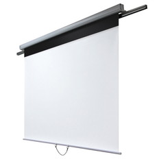 スプリング式スクリーン/平面黒板/レール付/WXGA70型