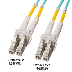 メガネ型光ファイバケーブル(マルチ50μmOM4､LC×2-LC×2､5m)