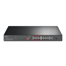 16ポート10/100Mbps+2ポートギガビット　ラックマウントスイッチ(PoE+16ポート搭載)