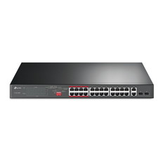24ポート10/100Mbps+2ポートギガビット　アンマネージPoE+スイッチ