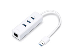 USB3.0対応　ギガビット有線LANアダプタ　+　USB3.0ハブ　3ポート