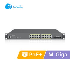 GE　x24　PoE+　SFP　plus　x4　　PoE給電　:　410W