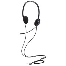 子ども用ヘッドセット　両耳　4極Φ3.5mm　ブラック　マイク付