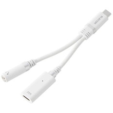 USB　Type-C(TM)　-　φ3.5mm変換ケーブル(シリコンメッシュ/27W)