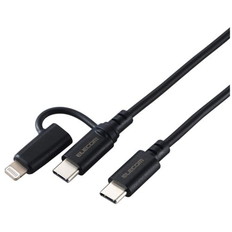 2in1ケーブル(USB　Type-C　-　USB　Type-C/Lightning変換/MFi認証)