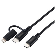 2in1ケーブル(USB　Type-C　-　USB　Type-C/Lightning変換/MFi認証)