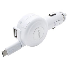 車載充電器(3A･巻取りType-C&USB)