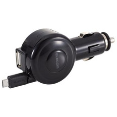2.4A　巻取りDC充電器　micro&USB