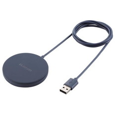 マグネット内蔵ケーブル一体型ワイヤレス充電器(5W･卓上･1m)