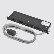 IEC　C13　コンセントバー8ケ口　ロック機能付　1Uタイプ　プロテクター付　接地形2P　30A　250V