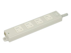 シャッター付OAタップ　ハーネス用4口E付抜止　3m　白