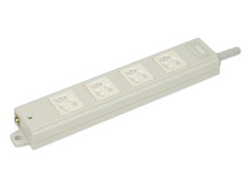 シャッター付OAタップ　一般用4口E付抜止　3m　白