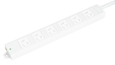 シャッター付OAタップ　一般用6口　抜止　3m(ホワイト)