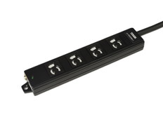 シャッター付OAタップ　ハーネス用4口　抜止　3m(ブラック)