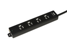シャッター付OAタップ　一般用4口　抜止　3m(ブラック)