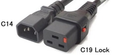 ロック電源ケーブル　C14/C19LK　15A250V　1m