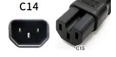 電源ケーブル　C14/C15　12A250V　2m
